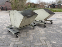 Kiepcontainer kantelbak heftruck container verrijdbaar